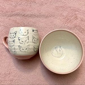 Anthropologie mug and bowl set
